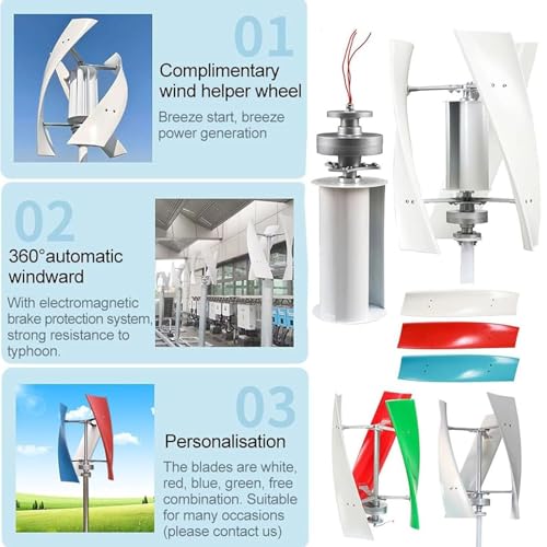 Zestaw generatora turbin wiatrowych z regulatorem ładowania, pionowy generator turbiny, generator turbin wiatrowych, pionowy zestaw PM do hybrydowej energii wiatrowej i słonecznej, wysoce wydajne