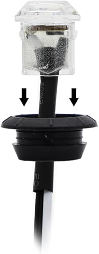 Miniatura 4 de Meerkatt 10 mini luces LED redondas de 34 pulgadas, color ámbar, lente transparente con ojales de goma, impermeables, 12 V CC, remolque, camión,