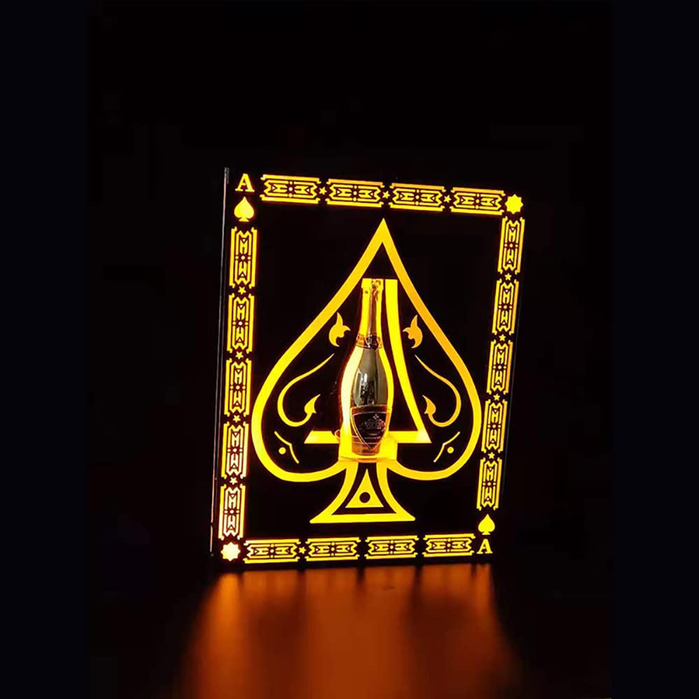 Rechargeable LED Luminous Wine Bottle Holder Champagne Cocktail Display Rack Wine Bottle Glorifier Presenter for Disco Party,G