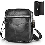 Accessori Perfetti + Porta Carte Extra: le cerniere argentate di alta qualità aggiungono un tocco di moda alla borsa. Facile da tirare e non facile da rompere. La lunghezza della tracolla regolabile è di 66-127 cm.Un porta carte di credito in vera pelle all'interno della borsa a tracolla per te.Puoi usarlo per mettere la tua carta di credito, carta d'identità, carta bancaria, carta VIP ecc.