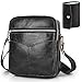 BAGZY Borsello Uomo Tracolla Pelle, Piccola Borsa Tracolla Vintage in Vera Pelle Borse a Spalla Crossbody Casual Business Messenger Bag Borsa mobile Telefono,per Ufficio Lavoro Scuola Viaggio(Nero)