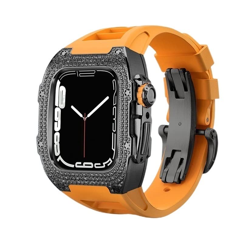 Kit de Modification Diamant Apple Watch 45mm Acier Bracelet Caoutchouc