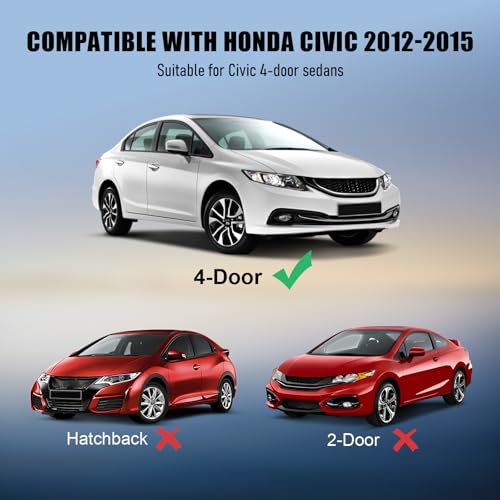 Image of 4Pcs Weatherstrip Window Moulding Trim Seal Belt, Suitable for 2012-2015 Honda Civic 4-Door Sedan,Replace#72450-TR0-A01 72410-TR0-A01 72950-TR0-A01 72910-TR0-A01