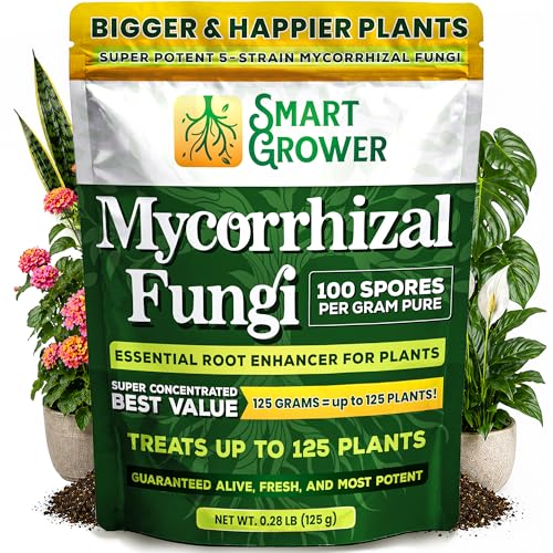 Mycorrhizal Fungi Organic Root Enhancer for Plants, Super Potent 100 Spores Per Gram, 5-Strain...