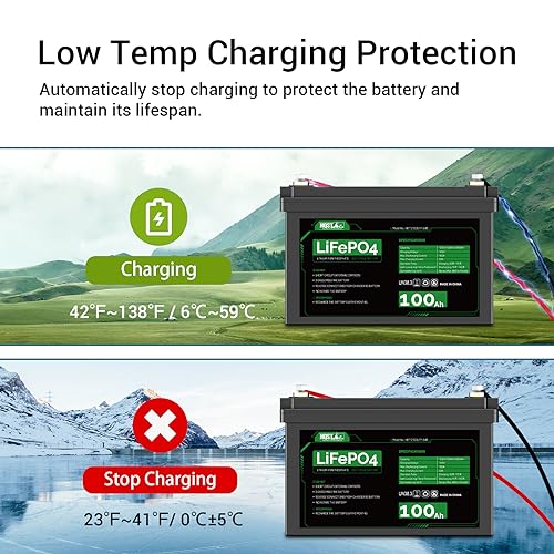 HQST LiFePO4 Battery 100ah Lithium Battery, 12V Lithium Iron Phosphate Battery Deep Cycle Marine Battery, 10 Year Lifetime with Low & High Temp Protection for RV, Trolling Motor, Boat-2 Pack