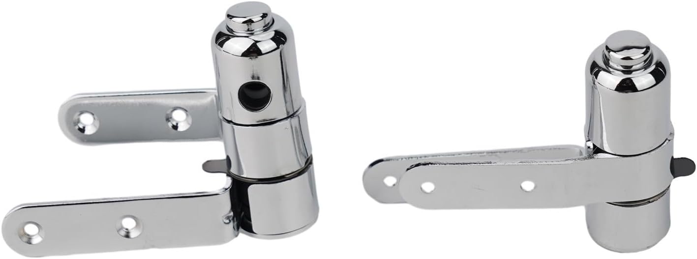 Steel Toilet Seat Hinge with Slow Close, Two-Button Quick Release, Fit Most Seats, Anti-Shock Replacement Parts, 2 Pack