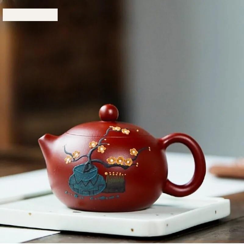 Teekessel Teekanne chinesische lila Ton-Teekanne, handgefertigte Kaffeekanne, Reise-Teekanne, Haushalts-Teezeremonie-Zubehör, Teekanne für Teesieb, 220 ml Teekanne für Herd
