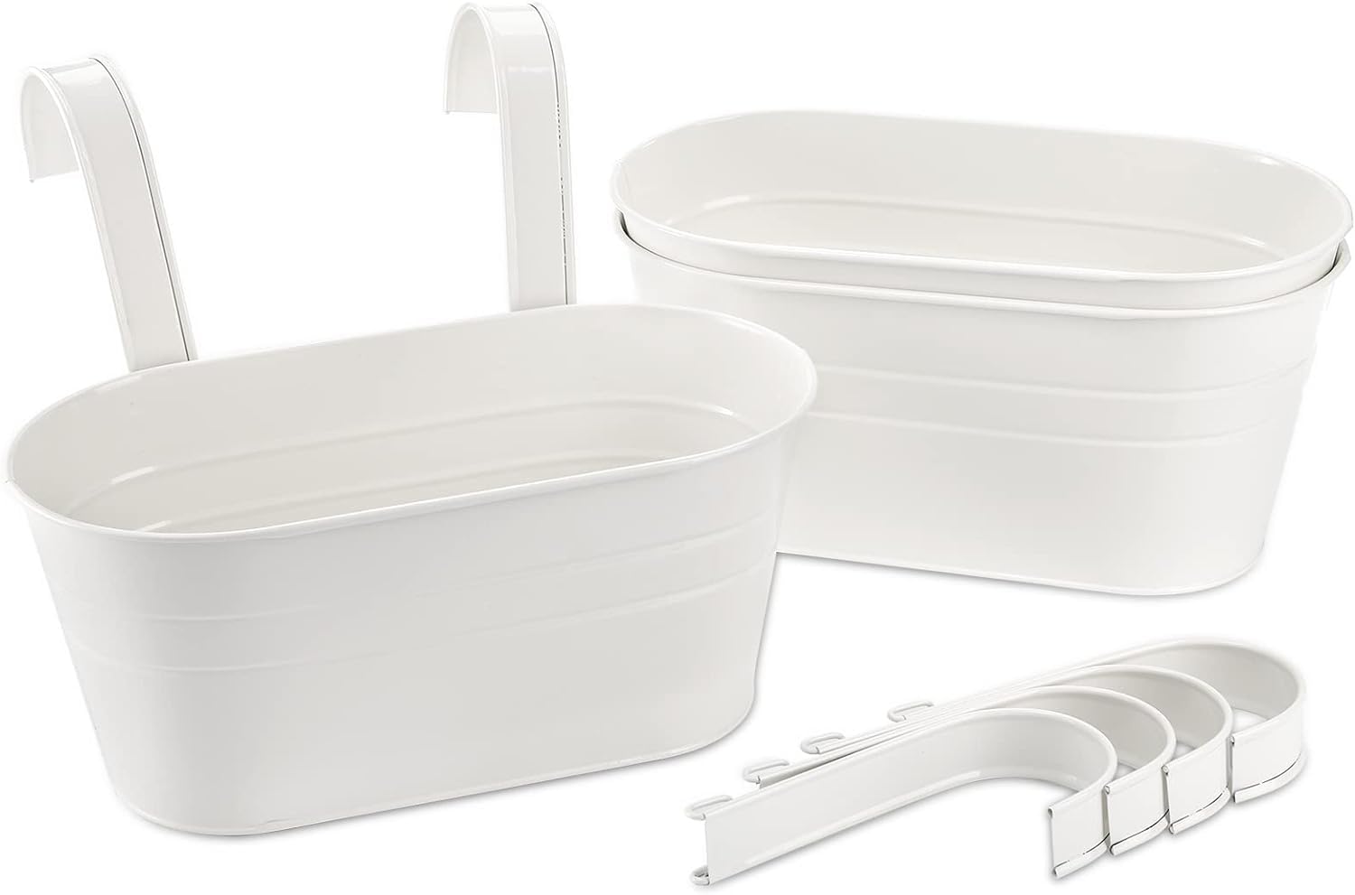 BSTMOME 4 Pack Hanging Flower Pots, Garden Pots Balcony Planters - Image 2