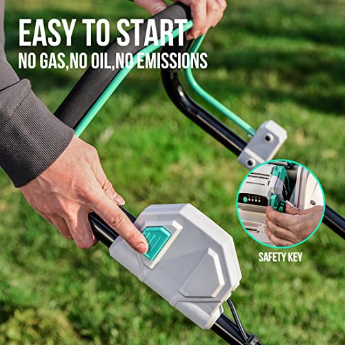 Image of Litheli Cordless Lawn Mower 17 Inch, 2 x 20V 4.0Ah Battery Lawn Mowers with Brushless Motor, Bagging & Mulching, Charger Included