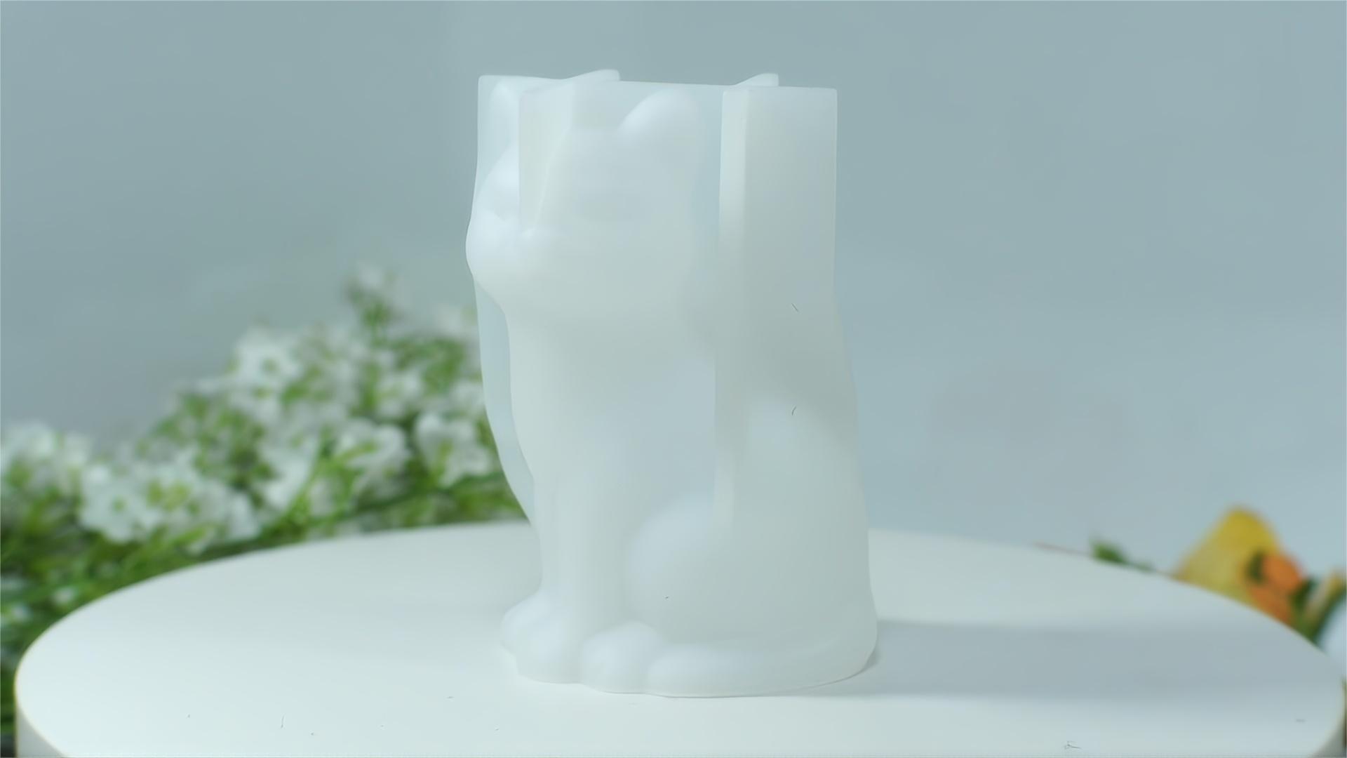 POICON Moule à Bougie Silicone Grand Mignon Chat Cadeau De Noël (Color : Large C