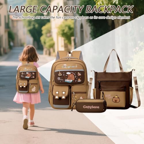 Sac à dos capybara réfléchissant de grande capacité pour ados