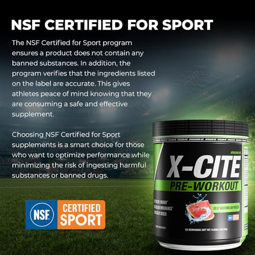 Image of ATHLEAN-X X-CITE Pre-Workout Supplement - Boost Energy, Endurance, and Focus with Natural Ingredients - Jolly Watermelon Pucker
