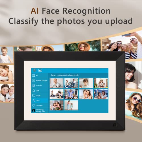Digital Picture Frame - Benibela 10.1 Inch Wifi Ai Smart Electronic Digital Photo Frame, Touch Screen, 32Gb, Auto-Rotate, Ai Recognition, 2 Filter Modes, Share Video Via Email App Usb, Wall Mountable #TOP5