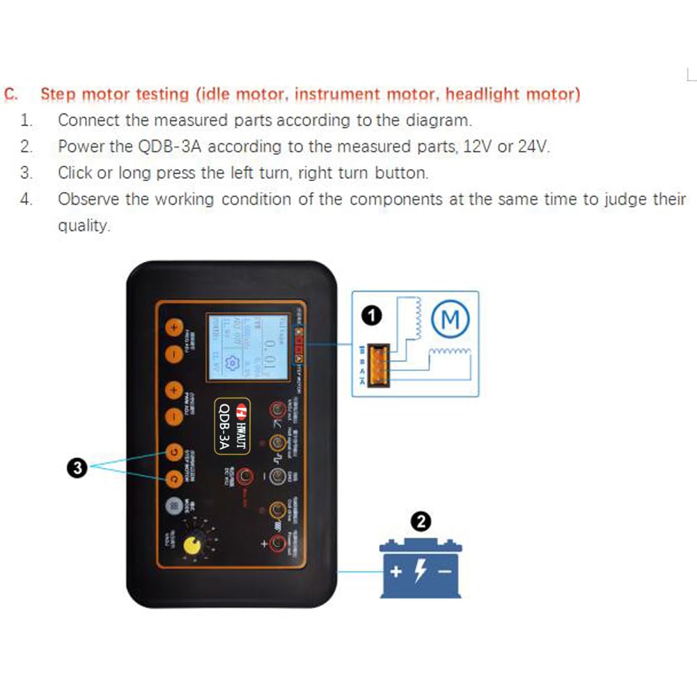 Car Ignition Coil Tester,ROYHH QDB-3A Drive Automobile Ignition Coil Tester Injector Solenoid Valves Idling Stepper Motor Instrument Car Fault Detector Solenoid Valves Tester