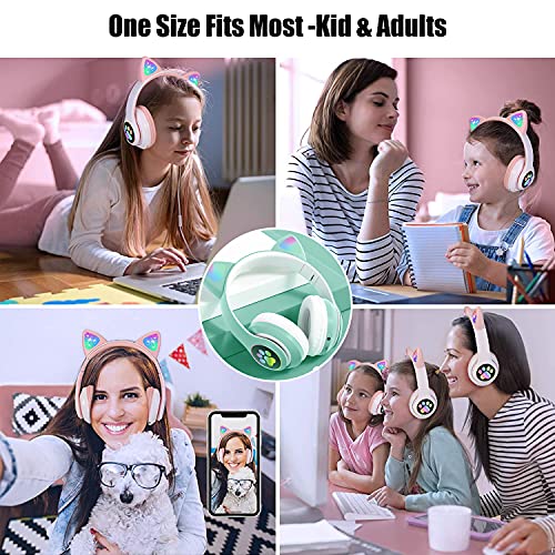 Bluetooth kopfhörer Kinder,Mädchen Katzenohr Kopfhörer Over-Ear mit LED-licht Faltbare Stereo Kopfhörer Bluetooth… - Image 5