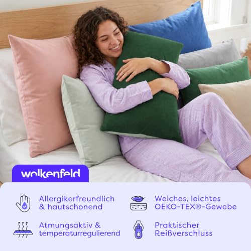Wolkenfeld Kopfkissenbezug 70x90 – Kissenbezug für langes Kissen & Seitenschläferkissen – Öko-Tex Zertifiziert… – Ansicht 3