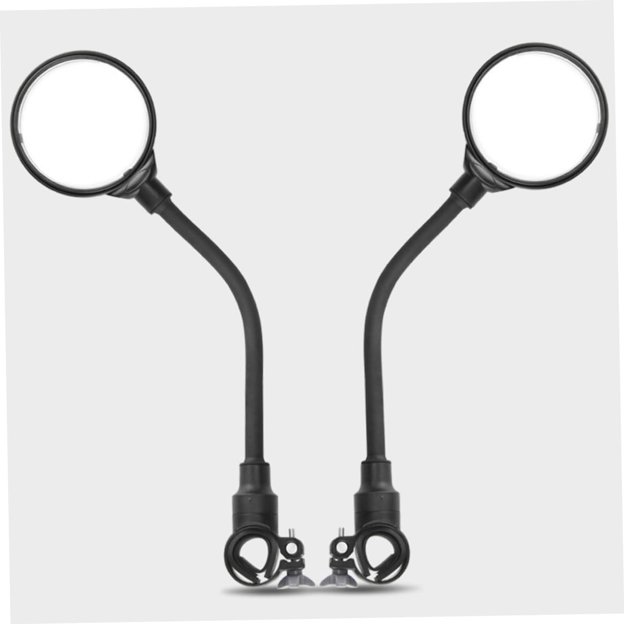 Specchietto Retrovisore Bici Manubrio Regolabile 2 Pezzi Nero | Lente Vasta e Nitida, Alluminio Abs Acrilico, per Mountain Bike e Bici da Corsa
