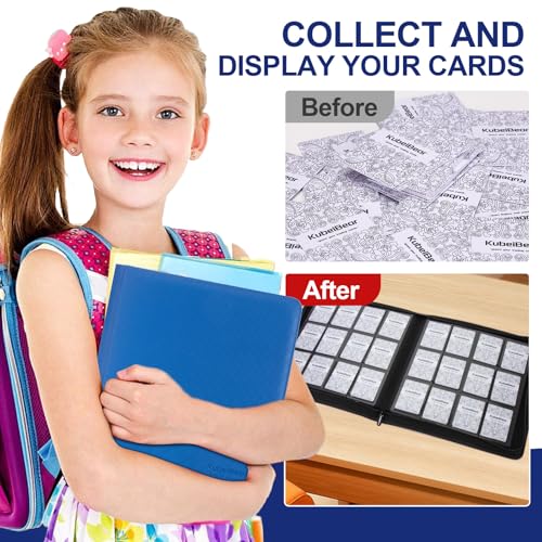Image of Card Binder - 720 Capacity, Zippered Trading Card Holder for MTG, Sports & Collectible Cards - Acid-Free, Durable & Travel-Friendly Storage (Blue dots, 12 Pocket)
