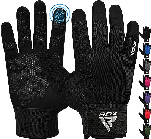 RDX Weight Lifting Gloves Gym Workout, Full Finger Touch Screen, Breathable Anti Slip Padded Palm Protection, Fitness Strength Training Powerlifting HIIT WOD Exercise, Men Women Home Gym Cycling