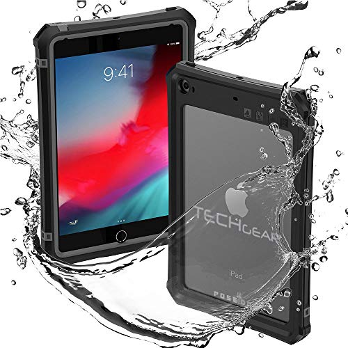 TECHGEAR Funda Impermeable para iPad Mini 5 / Mini 4 [Poseidon Funda] Resistente a Prueba de choques Carcasa con Protector de Pantalla Incorporado + Soporte y Correa de Hombro para Apple iPad mini 5 4