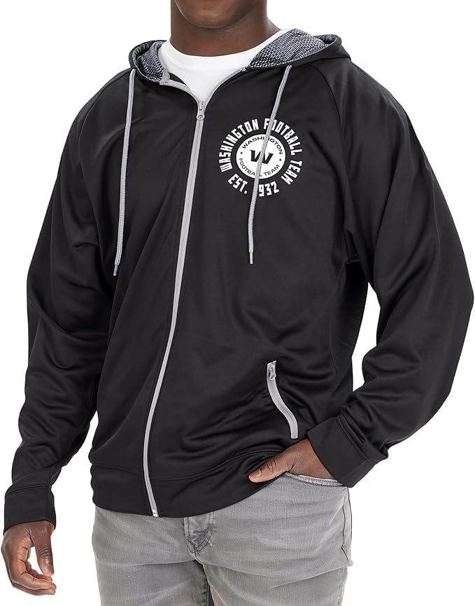 Zubaz NFL Men's Full Zip Raglan Hoodie with Viper Print Details (Small - 5X-Large)