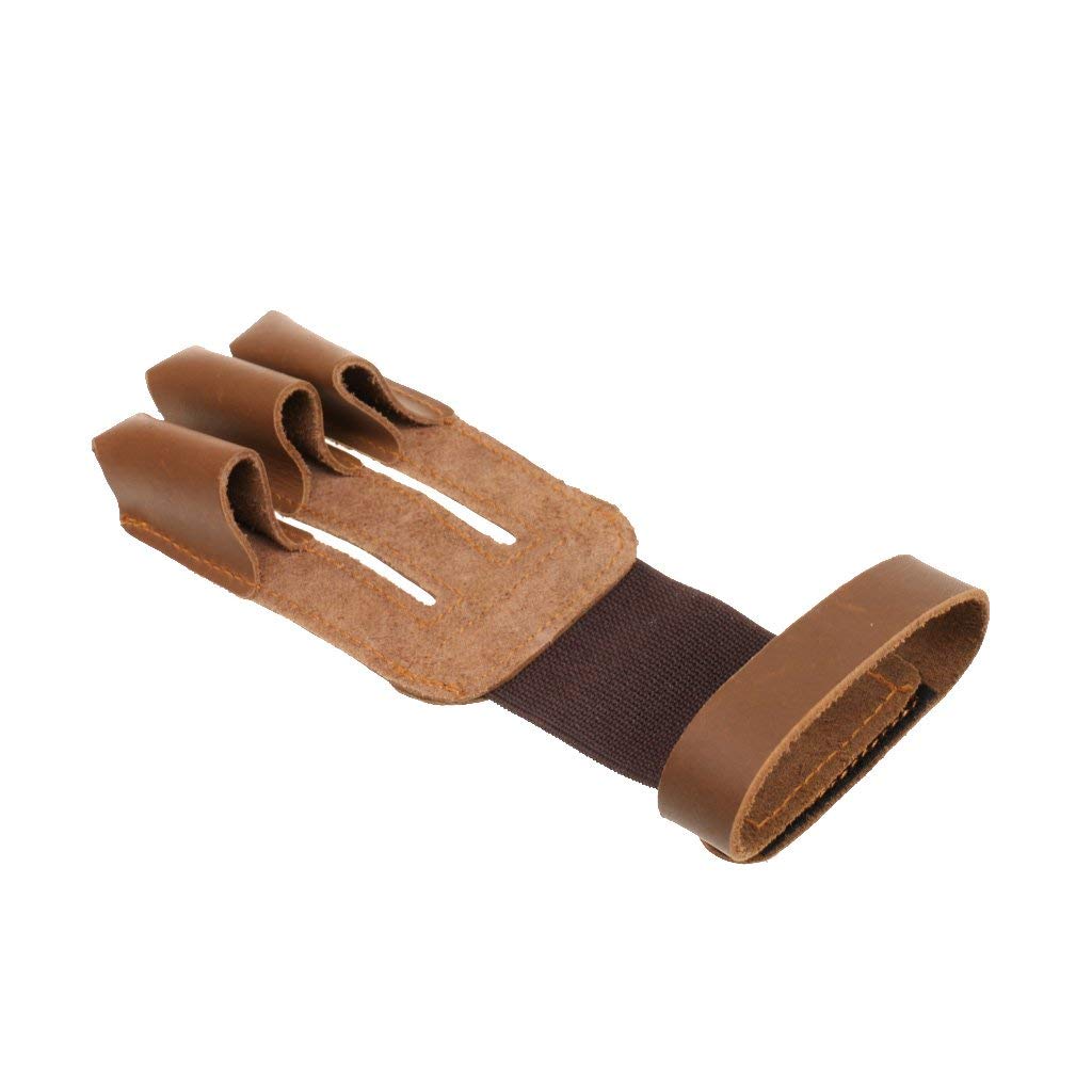 Guanto Da Tiro Con L'arco In Pelle Di Mucca – Proteggi Braccio Sinistro, Marrone, Leather Bond - Foto 3