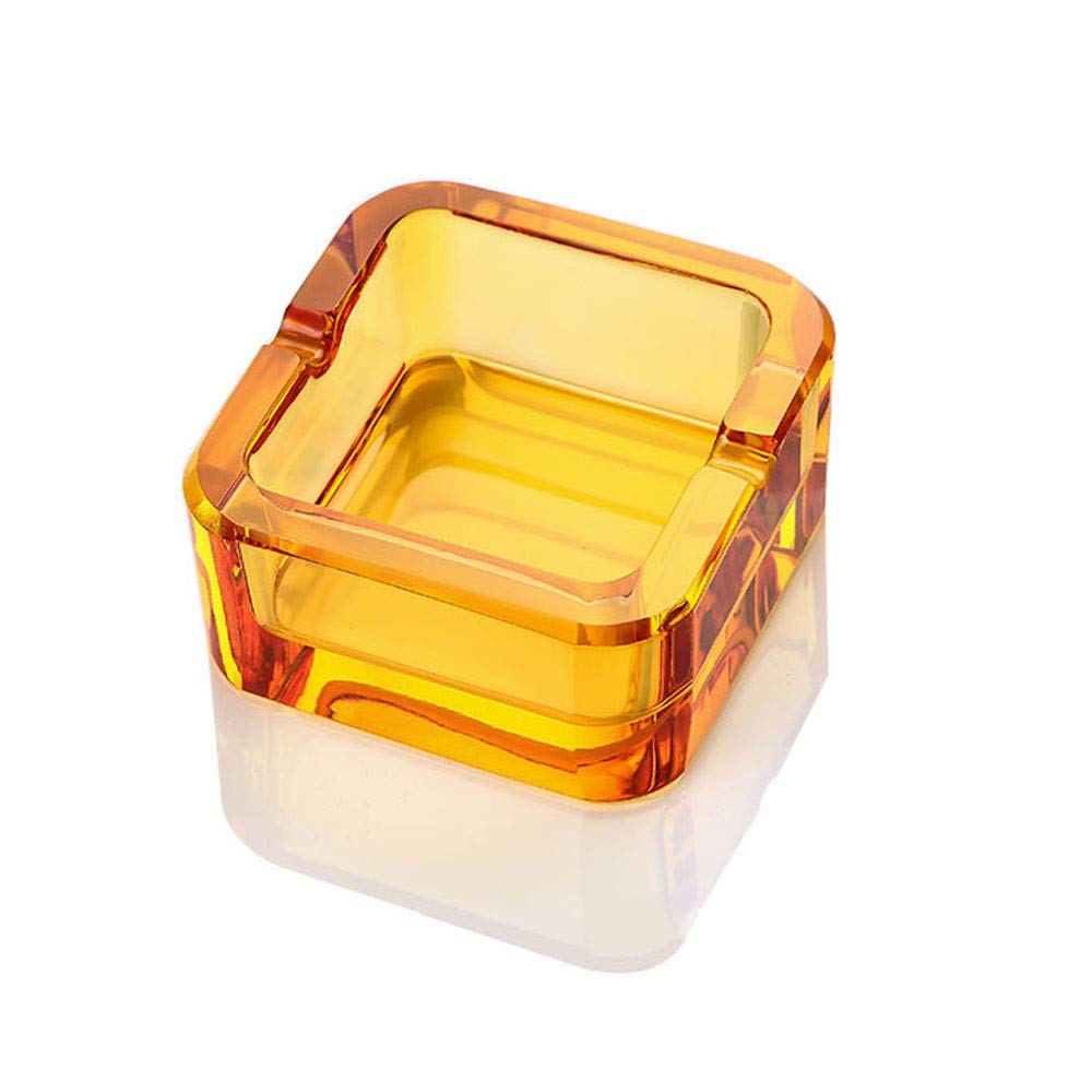 ashtray, crystal glass ashtray (yellow, small)
