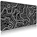 Produktbild MATKING Gaming Mauspad XXL, Schwarz Topographische Karte Mousepad (900x400x3mm), Mauspad Groß mit genähten Kanten, Wasserdichtes Schreibtischunterlage, Rutschfestes Desk Mat, Gaming Pad