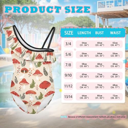 Kid Girls Swimsuit One Piece Ruffle Sleeve Bathing Suits One Shoulder Halter Toddler Bathing Suit Casual Beachwear4