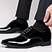 HoaloX Men's Fashionable Business Shoes - Low-Heeled Pointed-Toe lace-up Casual Shoes - Comfortable and Lightweight - Suitable for Daily wear, Weddings, and Work (Black,6.5)