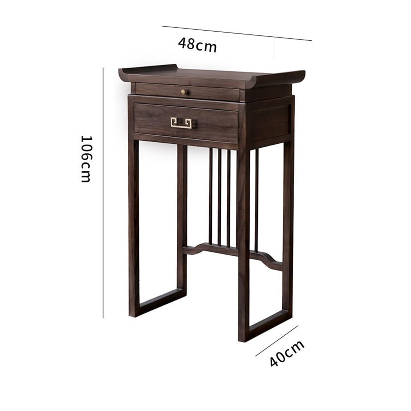 Espositore da altare con consolle in legno massello di noce Bellissimo | Supporto con cassetto(Bruin,Piccolo)