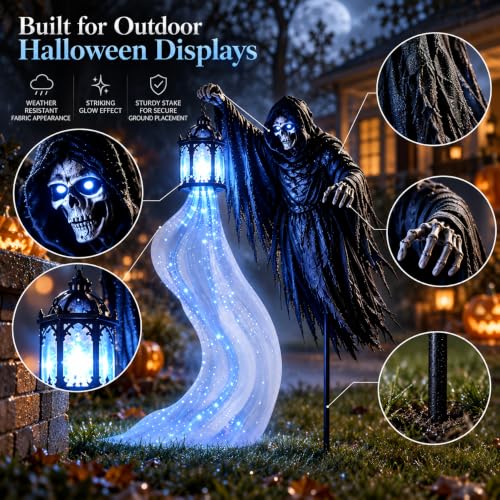 Halloween Soul Harvester Animated Solar Powered Garden Light Decor (1 Pc) - image 2