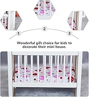 Vista 7 de Mini cuna de casa de muñecas a escala 1:12: cuna de madera para muñeca de bebé para casa de muñecas - Adorables accesorios y muebles para casa