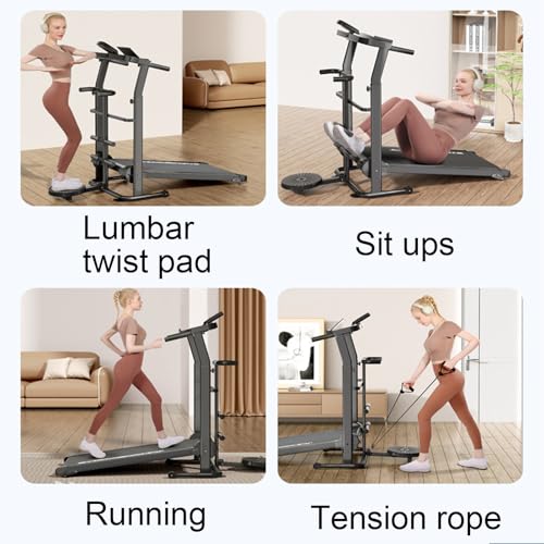 Image of Treadmill, Wide Shock-Absorbing Deck, Foldable, Multi-Function Dashboard, Ideal for Walking or Running