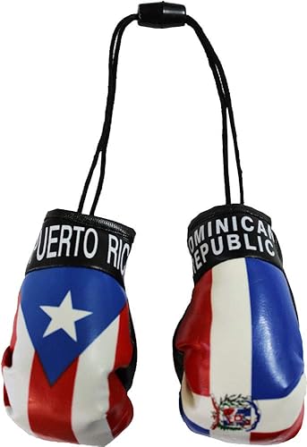 Mini guantes de boxeo de Puerto Rico y República Dominicana