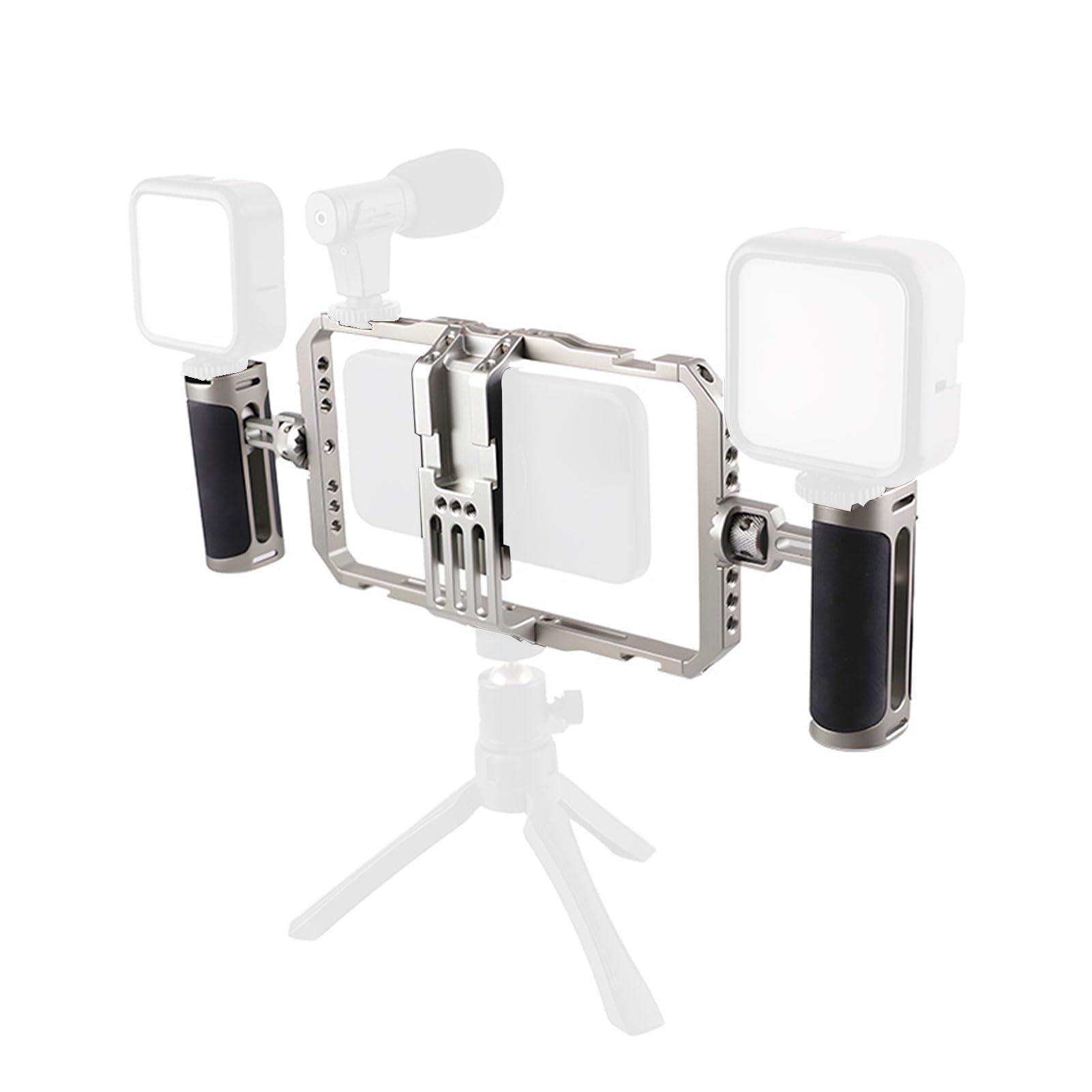 Generic Kit Universal de Plataforma de Video para Teléfono Inteligente de Aluminio de Liberación Rápida con Asas Dobles de Expansión Profesional para Filmación con Múltiples Accesorios para