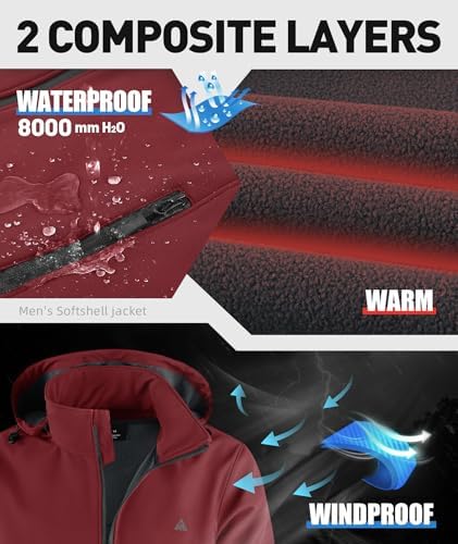 SwissWell Softshelljas Heren Waterdicht Winddicht Outdoor Functioneel Softshell Jack Heren Overgangsjas Outdoorjacks Winter Jas met Capuchon Windbreaker voor Wandelen Kamperen Zwart M SwissWell Softshelljas Heren Waterdicht Winddicht Outdoor Functioneel Softshell Jack Heren Overgangsjas Outdoorjacks Winter Jas met Capuchon Windbreaker voor Wandelen Kamperen Zwart M