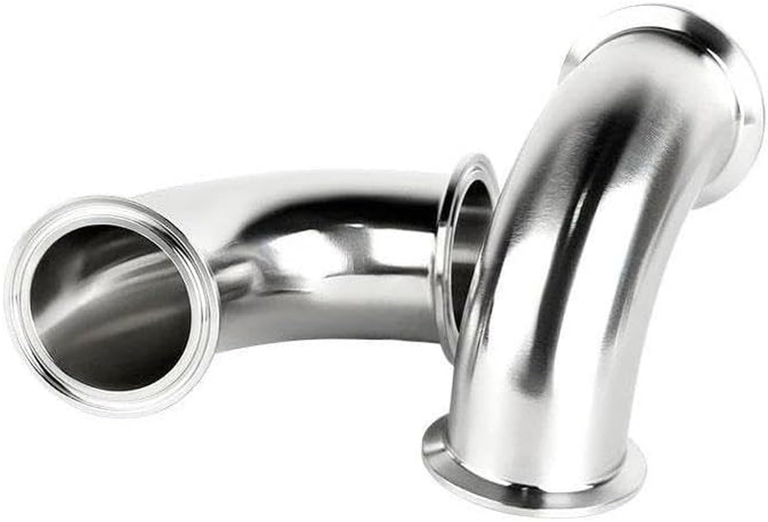 Conector acero inoxidable 304, codo, 133mm x Virola 145, 133mm x Virola 145