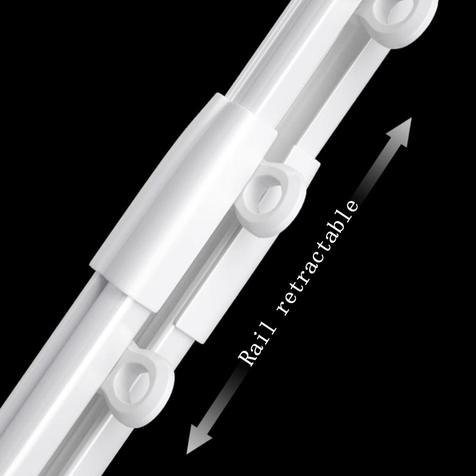 Generico Set di binari per Tende retrattili da 0,75 m a 1,5 m | Montaggio a soffitto e a Parete con rulli silenziosi | Ideale per Ufficio, Soggiorno e Camera da Letto (Estensibile da 1,5 m a 3 m)