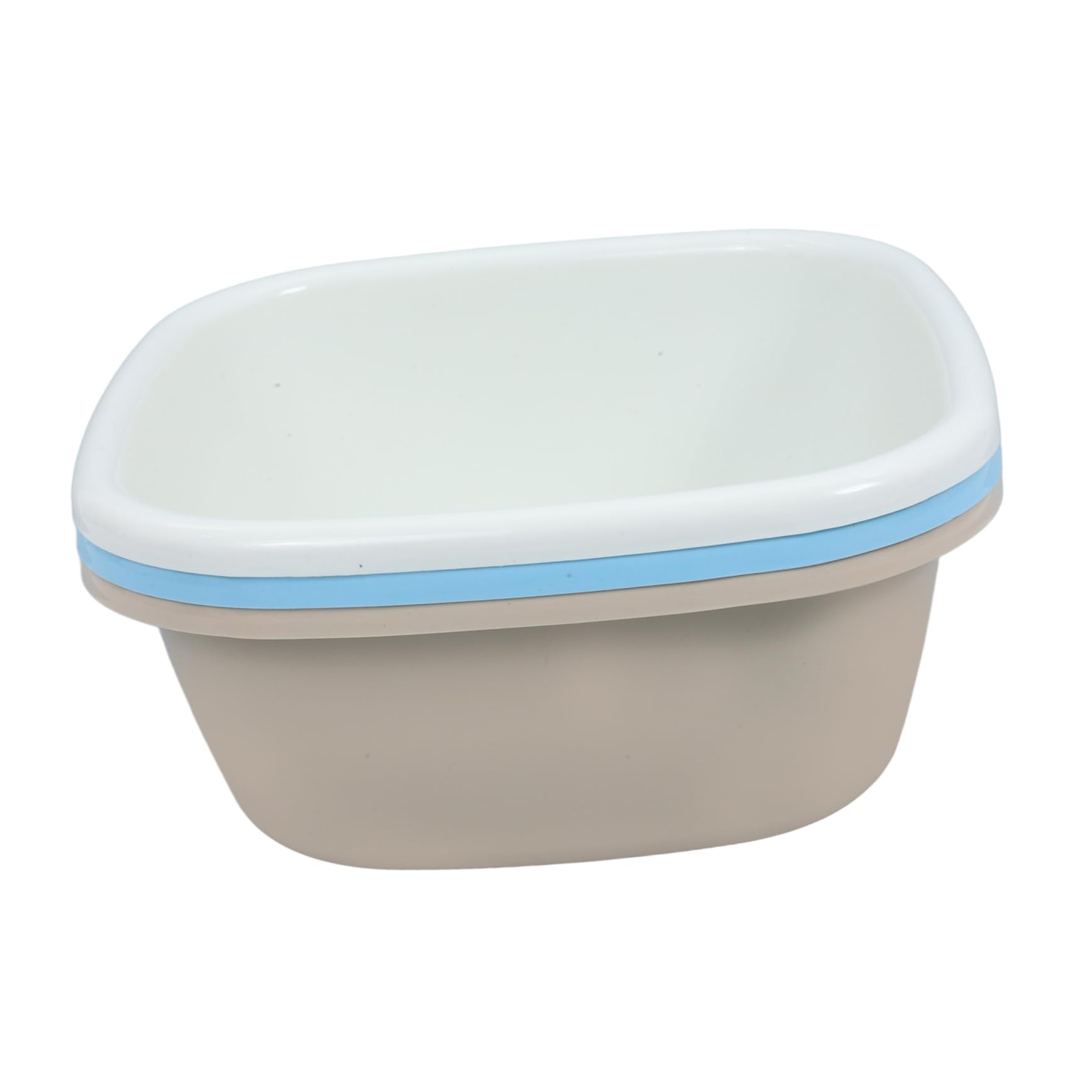 Beaupretty Lot de 3 Bassines Carrées Grand Format en Pp Épais, Bleu, Kaki et Blanc, Bac à Vaisselle pour Évier Cuisine, Lavage Vaisselle et Bassine Multifonction pour Bébé et Usage