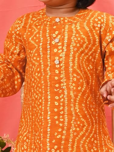 Image of Vastramay Boys' Bandhani Kurta and Patiala Set - Traditional Cotton Ethnic Wear for Infants, Perfect for Weddings and Festive Occasions