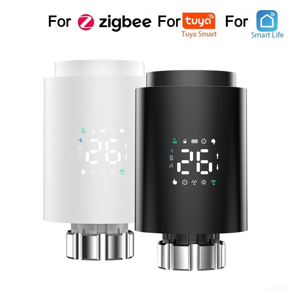 Valvola intelligente per radiatore, per Tuya per Zigbee Smart Termostato Termostato Valvola del radiatore con programma settimanale programmabile Modalità operative multiple (nero)