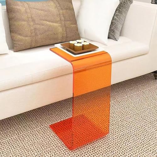 ZYFBD U Shape Acrylic End Table, C Shaped Sofa Side Table, Modern Industrial Design, Multipurpose Nightstand for Living Room or Bedroom, 30cm x 30cm x 65cm
