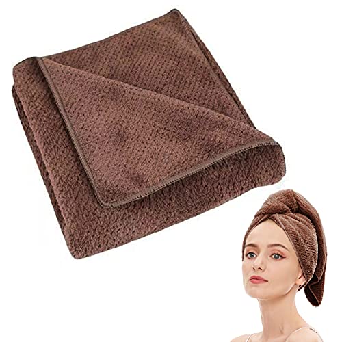 Image of Microfiber Hair Towel Quick Dry Hair Towel Hair Drying Towels Suitable for All Kinds of Hair Ultra Absorbent Long and Thick Hair 19X39inch Dark Brown (1pcs)
