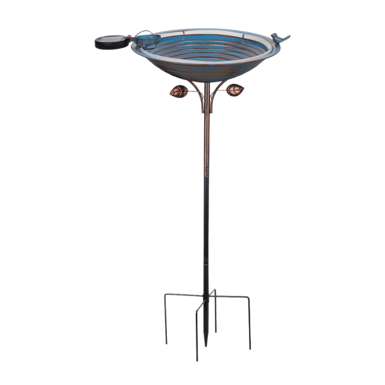 perfk Comedero para pájaros, Bebedero para pájaros, Elegante y fácil de Instalar, con estaca de Metal para Amantes de Las Aves, Ideal para el jardín.