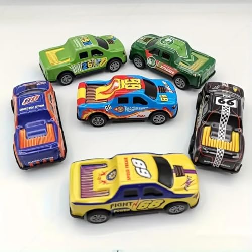 Image of DZLING Die-Cast Metal Toy Pickup Trucks, Pull Back Action Racing Cars, Vehicle Set for Kids Ages 3+ (12Pcs Die Cast Truck Set)