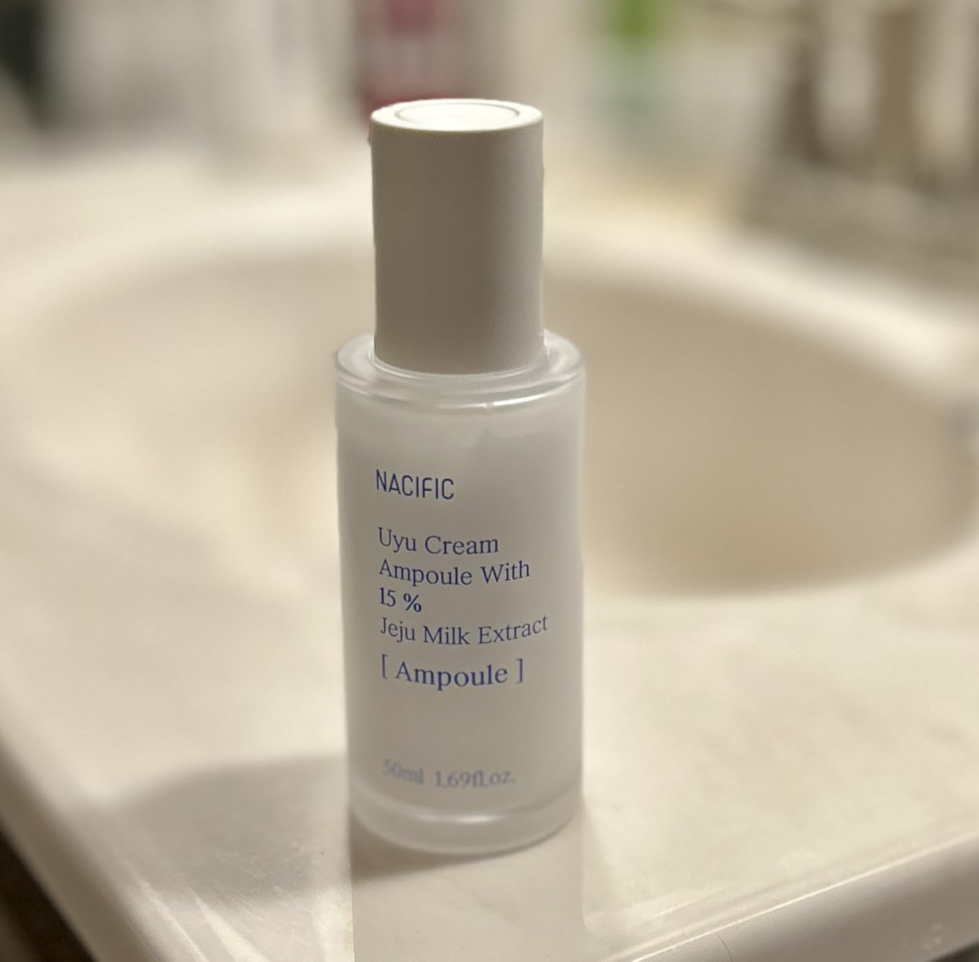 NACIFIC Uyu Cream Ampoule 50ml – Milk Protein Hydrating Serum with Jeju Milk Extract, Ceramide Complex for Dry & Sensitive Skin, Barrier Repair, Long-Lasting Moisture