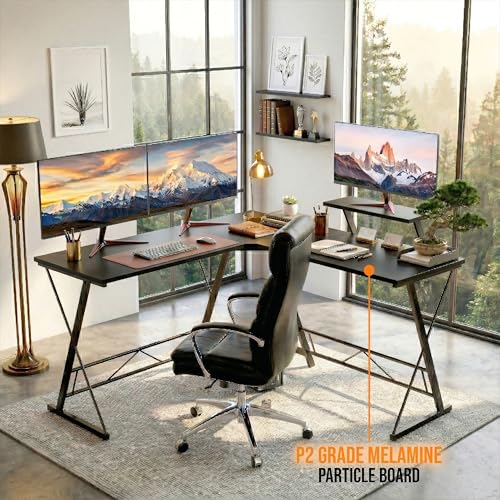 Image of Klaxon Computer Table for Home PC Multipurpose Office Desk for Home & Work | Gaming Table, Computer Table, Desktop Table for Home Office (Gaming Ironstone Black WOI)