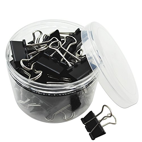 Foldback-Klammern 48 Stück, 25mm Schwarz Vielzweckklammern Bürobedarf Haushaltsartikel - Autumn Love