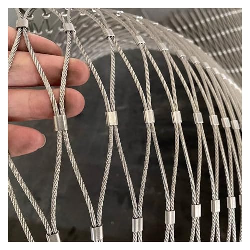Red de cuerda de acero inoxidable 304, red de seguridad flexible para balcón, red de protección contra caídas para jardines altos y escaleras de granja (1,2 x 2 m)